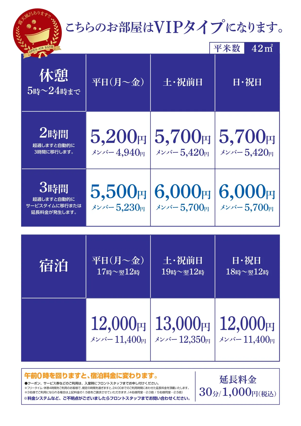 料金表VIPタイプ